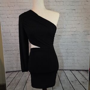 Chic One-Shoulder Black Dress
